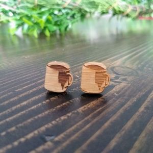 Etched Wooden Earrings